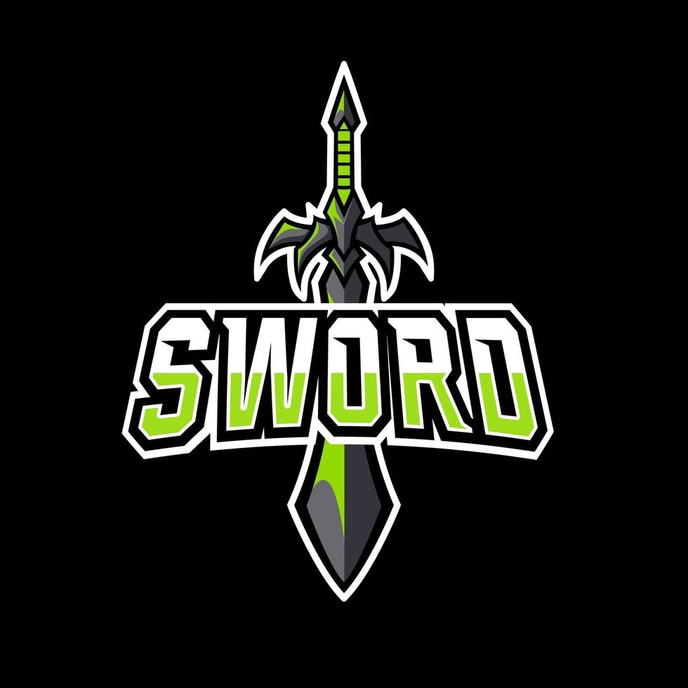 épée seigneur roi warior mascotte sport gaming esport logo modèle pour streamer squad team club vecteur