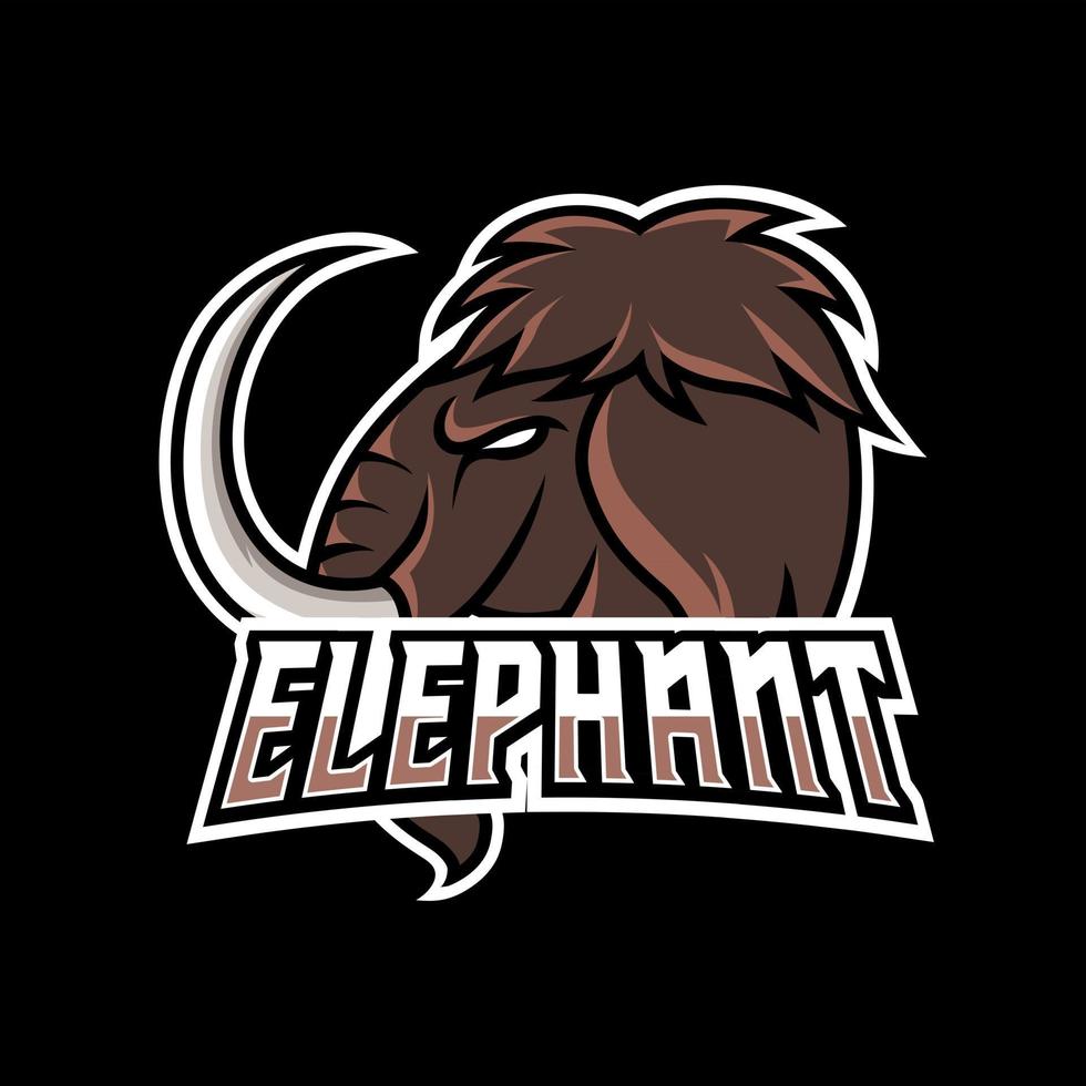 mythe mammouth éléphant mascotte sport gaming esport logo modèle pour streamer squad team club vecteur