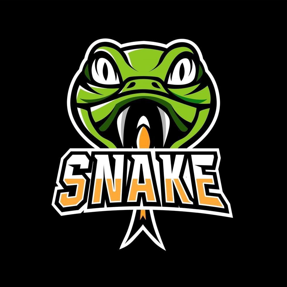 logo esport de jeu de mascotte de vipère de vipère de serpent vert pour l'équipe de jeu d'équipe vecteur