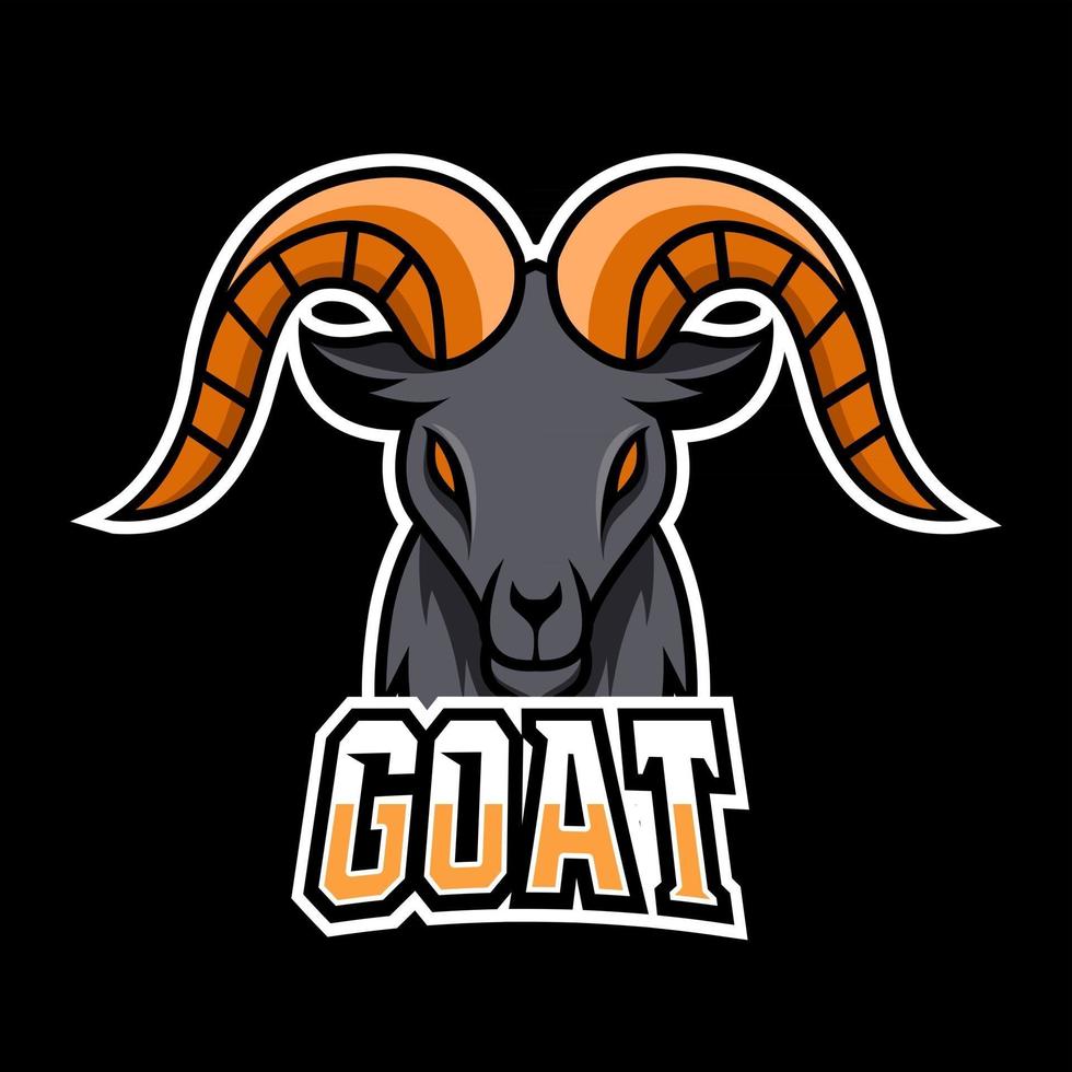 chèvre mouton mascotte sport jeu esport logo modèle fourrure noire corne verte pour équipe équipe club vecteur