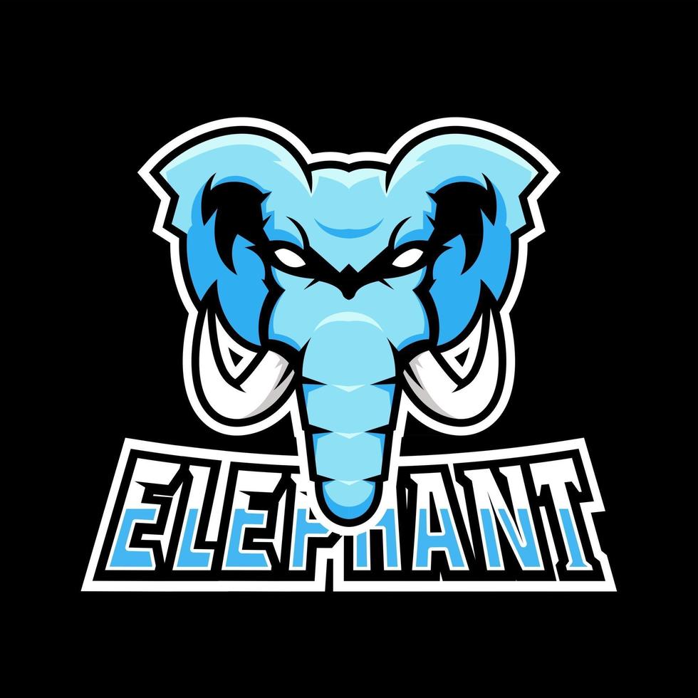 modèle de logo de mascotte de sport d'éléphant ou de jeu esport, pour votre équipe vecteur