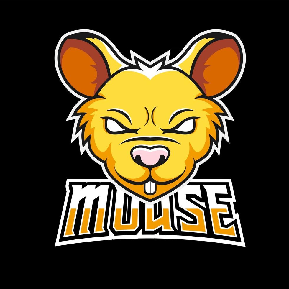 modèle de logo de mascotte de sport ou d'esport de souris, pour votre équipe vecteur