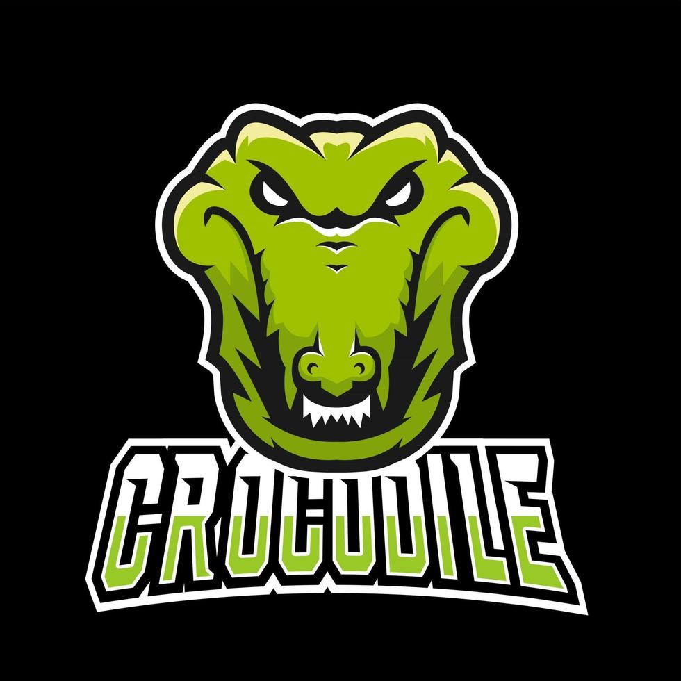 modèle de logo mascotte crocodile sport ou esport gaming, pour votre équipe vecteur