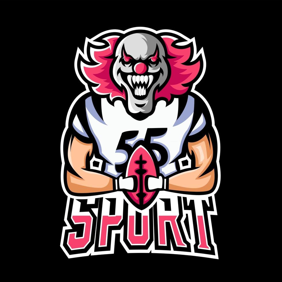 modèle de logo de mascotte de sport de football ou de jeu esport, pour votre équipe vecteur