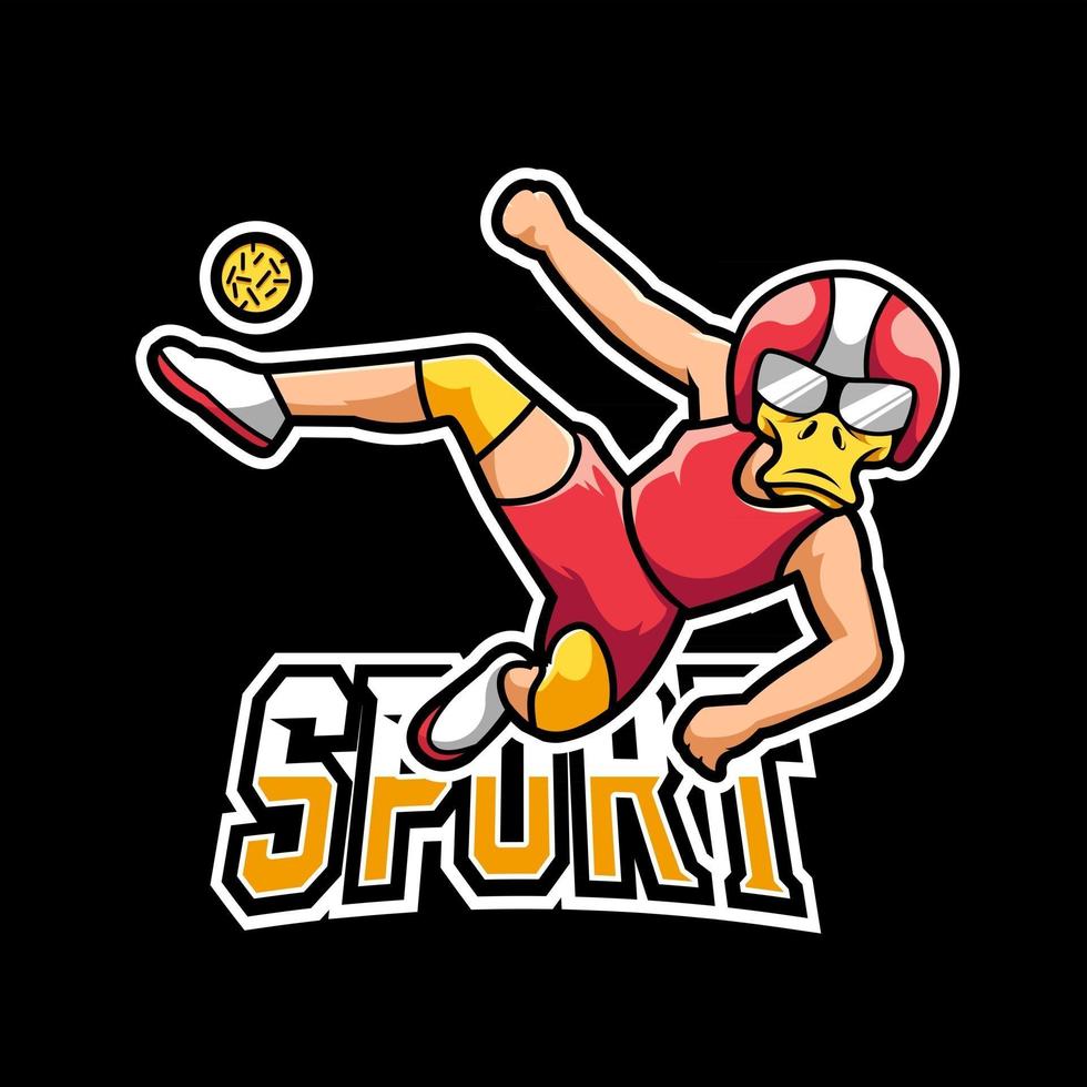 modèle de logo de mascotte de sport de football ou de jeu esport, pour votre équipe vecteur