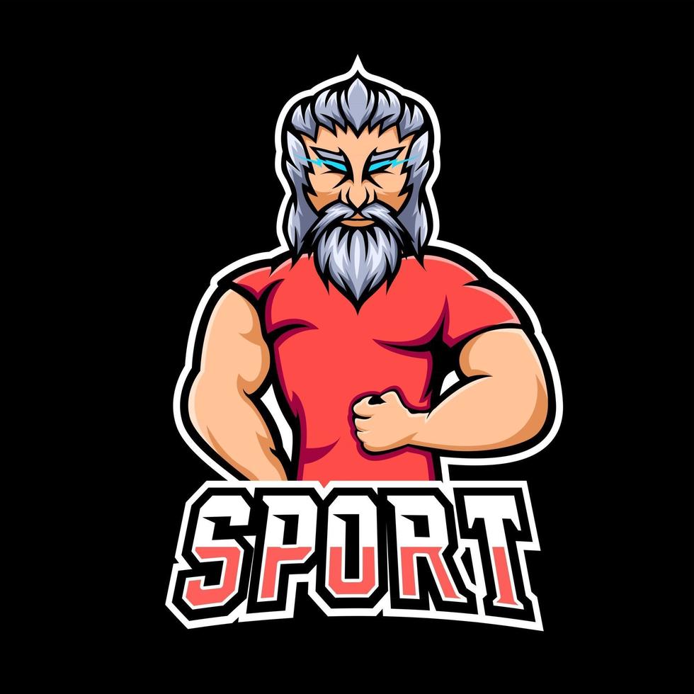 modèle de logo de mascotte de sport de gym ou de jeu esport, pour votre équipe vecteur