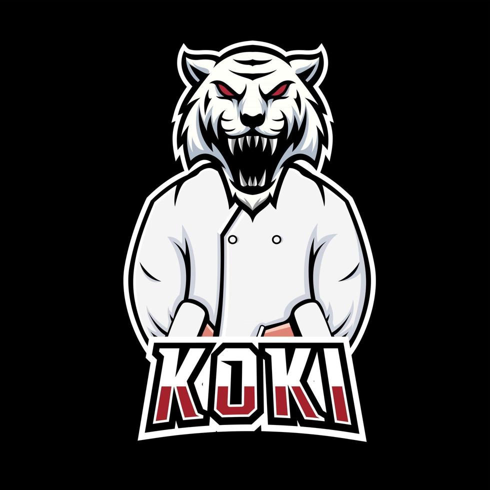 modèle de logo mascotte koki sport ou esport gaming, pour votre équipe vecteur