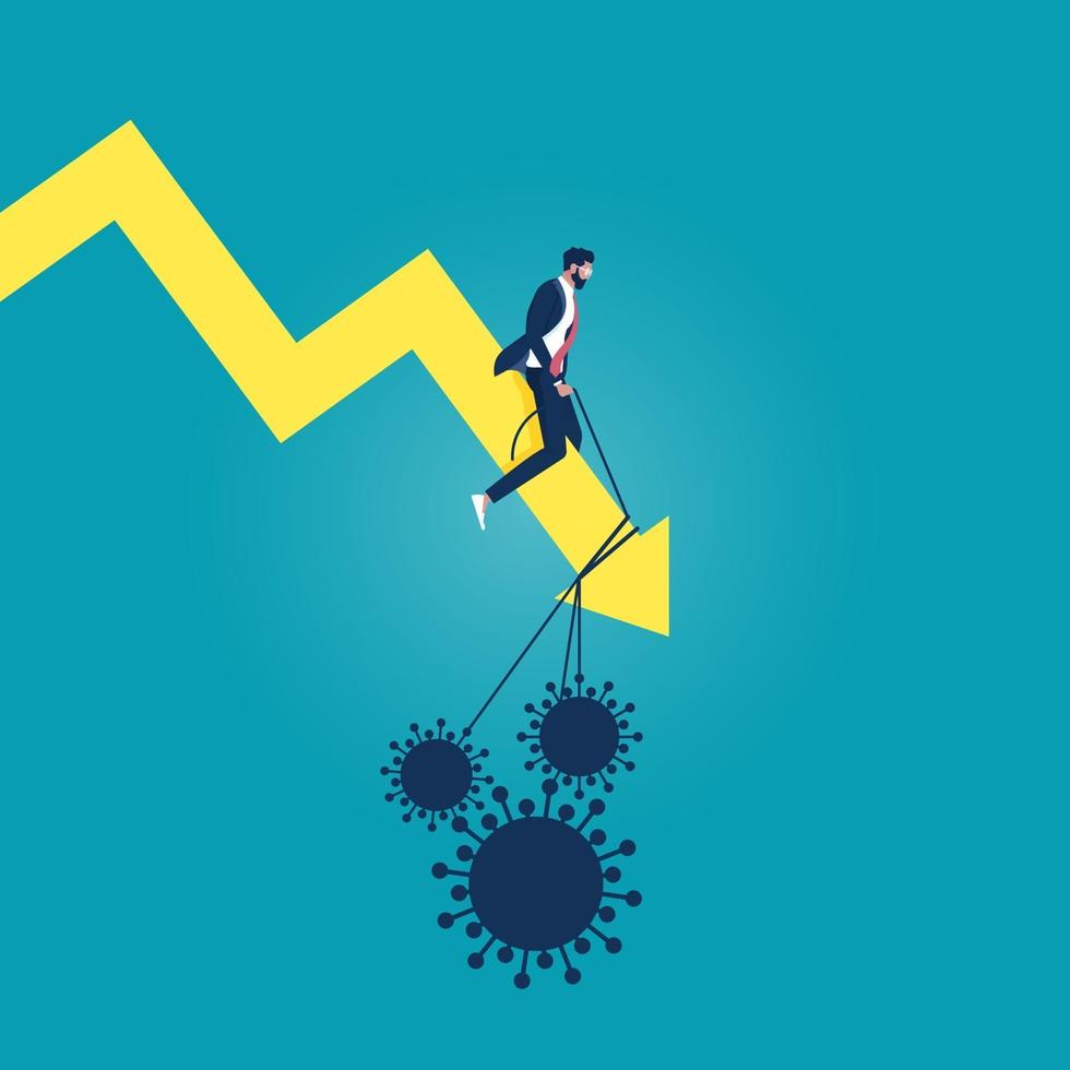 vecteur d'illustration des impacts économiques mondiaux du coronavirus ou du virus covid-19
