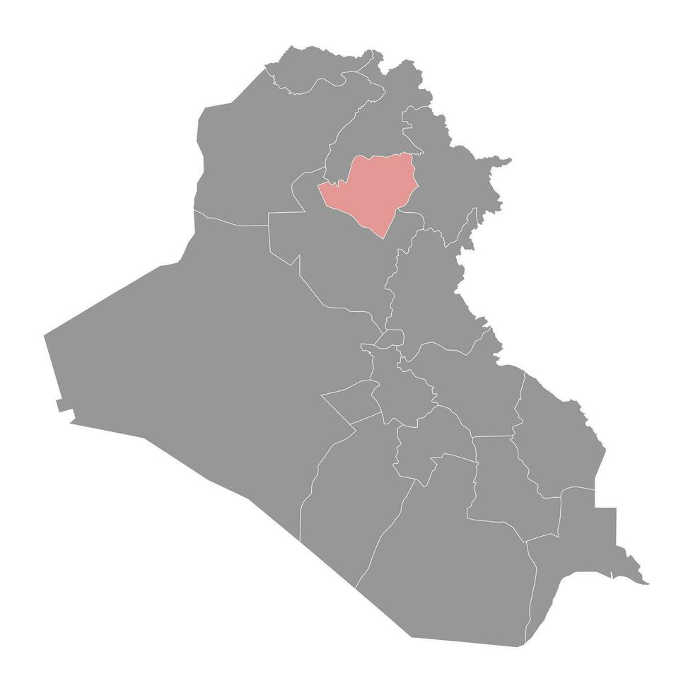 Kirkouk gouvernorat carte, administratif division de Irak. vecteur illustration.