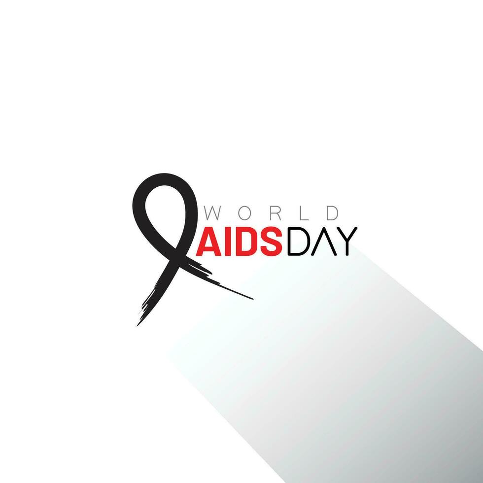 décembre 1 est monde sida journée. une réaliste rouge ruban contre sida vecteur