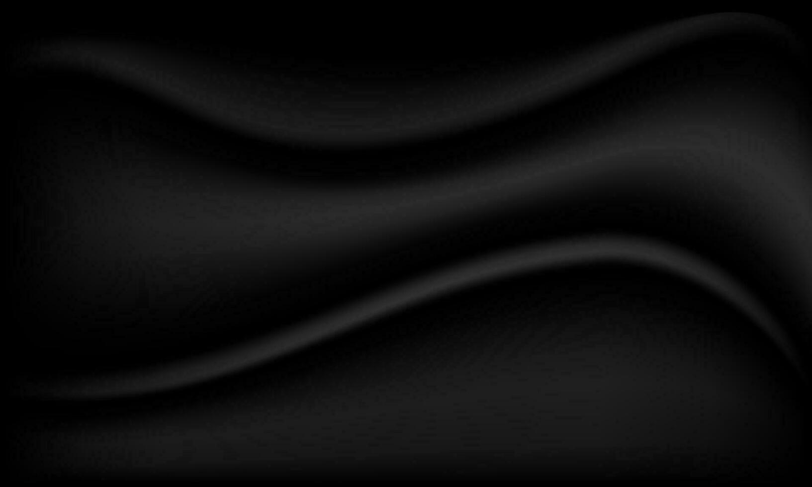 abstrait noir luxe ondulé soie. élégant en tissu doux texture. noir luxe Contexte avec copie espace vecteur