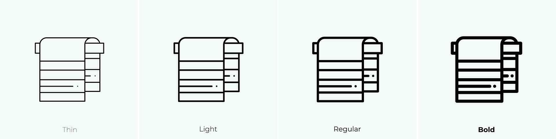 serviette icône. mince, lumière, ordinaire et audacieux style conception isolé sur blanc Contexte vecteur