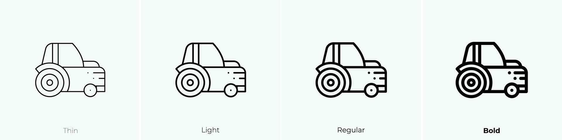 tracteur icône. mince, lumière, ordinaire et audacieux style conception isolé sur blanc Contexte vecteur