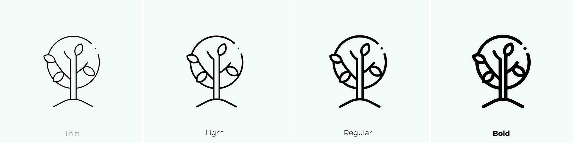 arbre icône. mince, lumière, ordinaire et audacieux style conception isolé sur blanc Contexte vecteur
