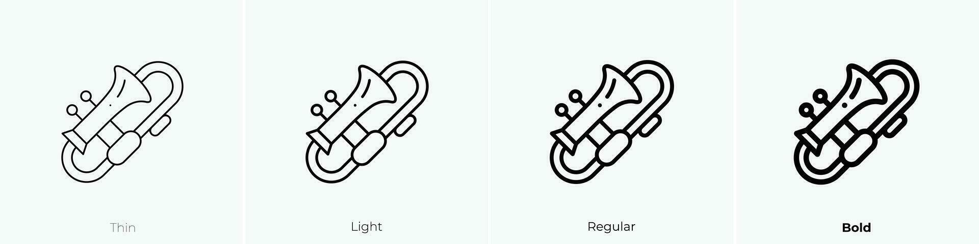 trombone icône. mince, lumière, ordinaire et audacieux style conception isolé sur blanc Contexte vecteur