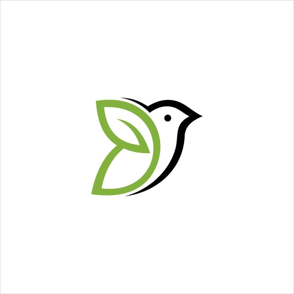 vert oiseau feuille beauté la nature écologie Colombe isolé logo vecteur