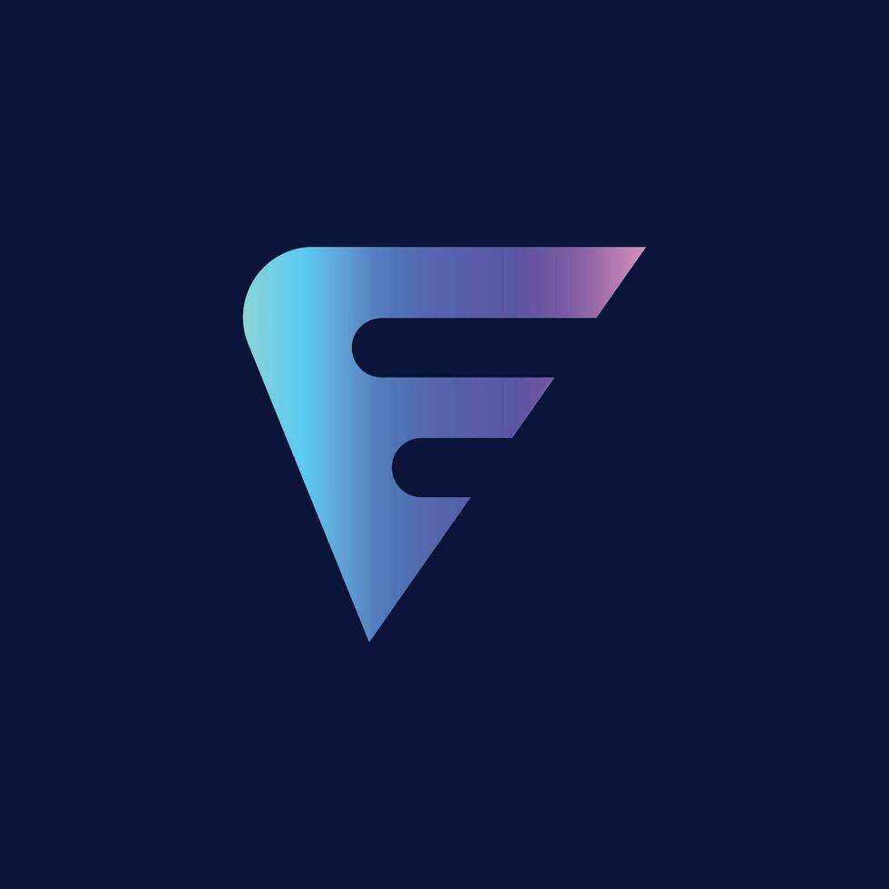 initiales F logo conception pente initiale lettre logo vecteur