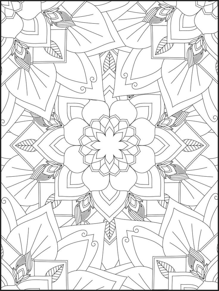 mandala, mandala coloration page, floral mandala coloration page. floral mandala modèle adulte coloration page vecteur