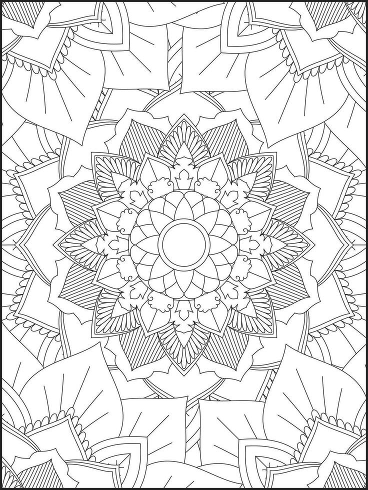 mandala, mandala coloration page, floral mandala coloration page. floral mandala modèle adulte coloration page vecteur