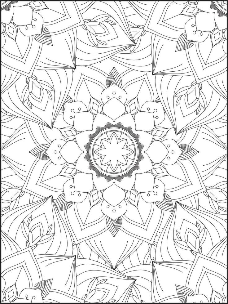 mandala, mandala coloration page, floral mandala coloration page. floral mandala modèle adulte coloration page vecteur