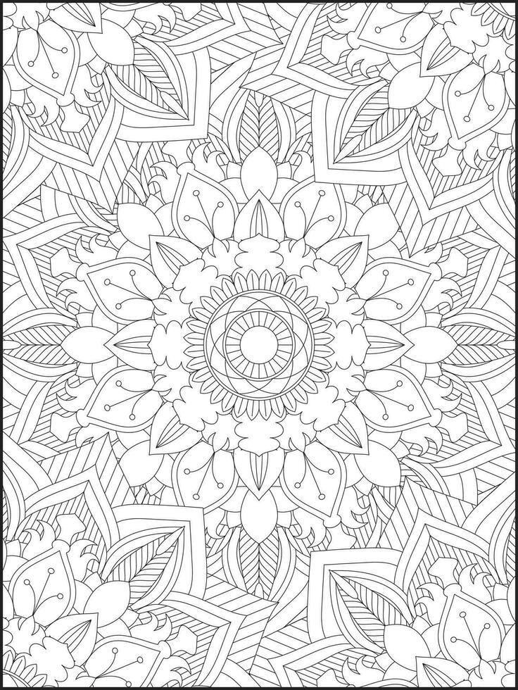 mandala, mandala coloration page, floral mandala coloration page. floral mandala modèle adulte coloration page vecteur