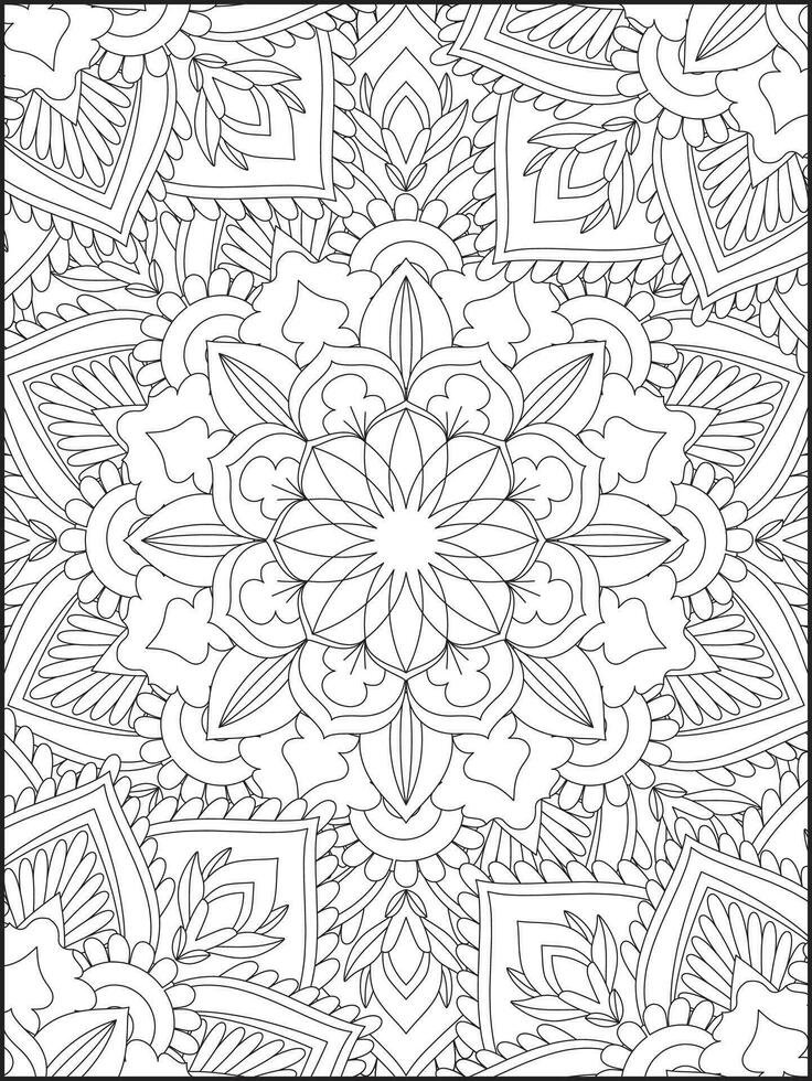 mandala, mandala coloration page, floral mandala coloration page. floral mandala modèle adulte coloration page vecteur