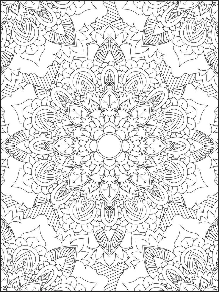 mandala, mandala coloration page, floral mandala coloration page. floral mandala modèle adulte coloration page vecteur