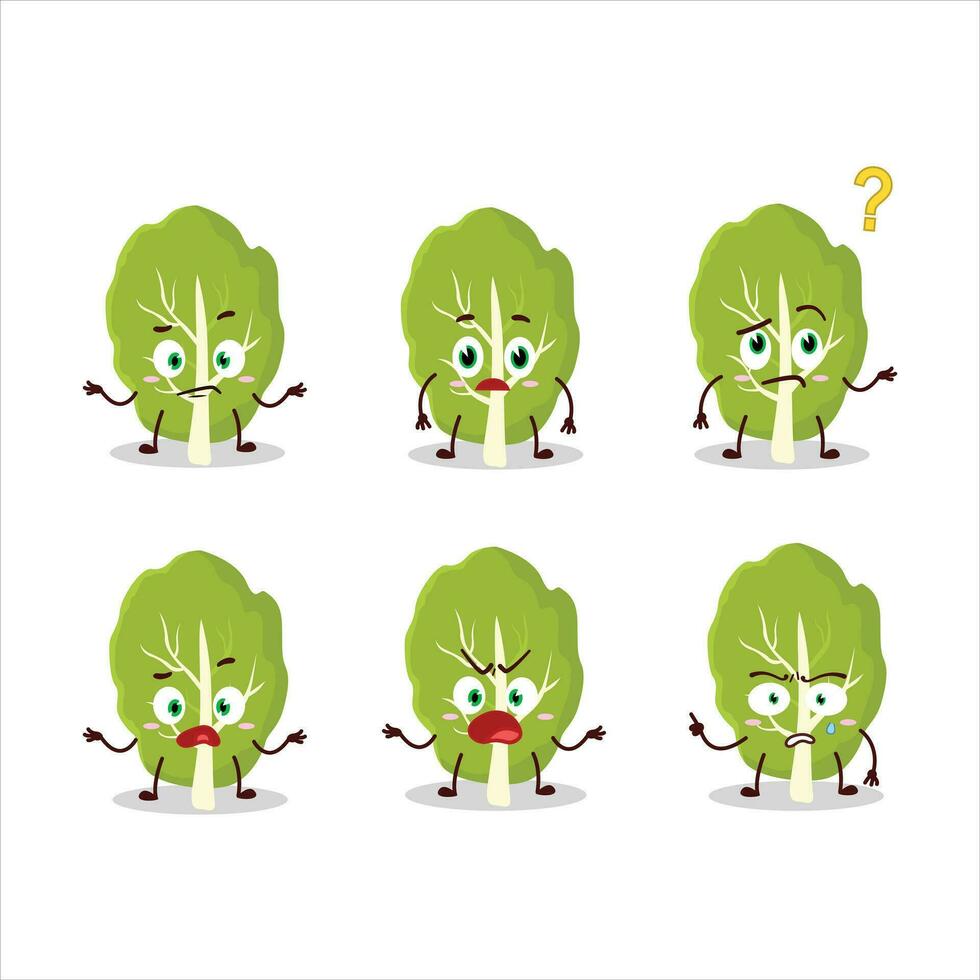 dessin animé personnage de chou vert légumes verts avec quoi expression vecteur