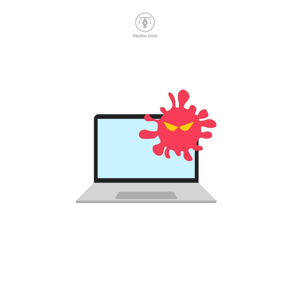 virus ordinateur icône symbole vecteur illustration isolé sur blanc Contexte