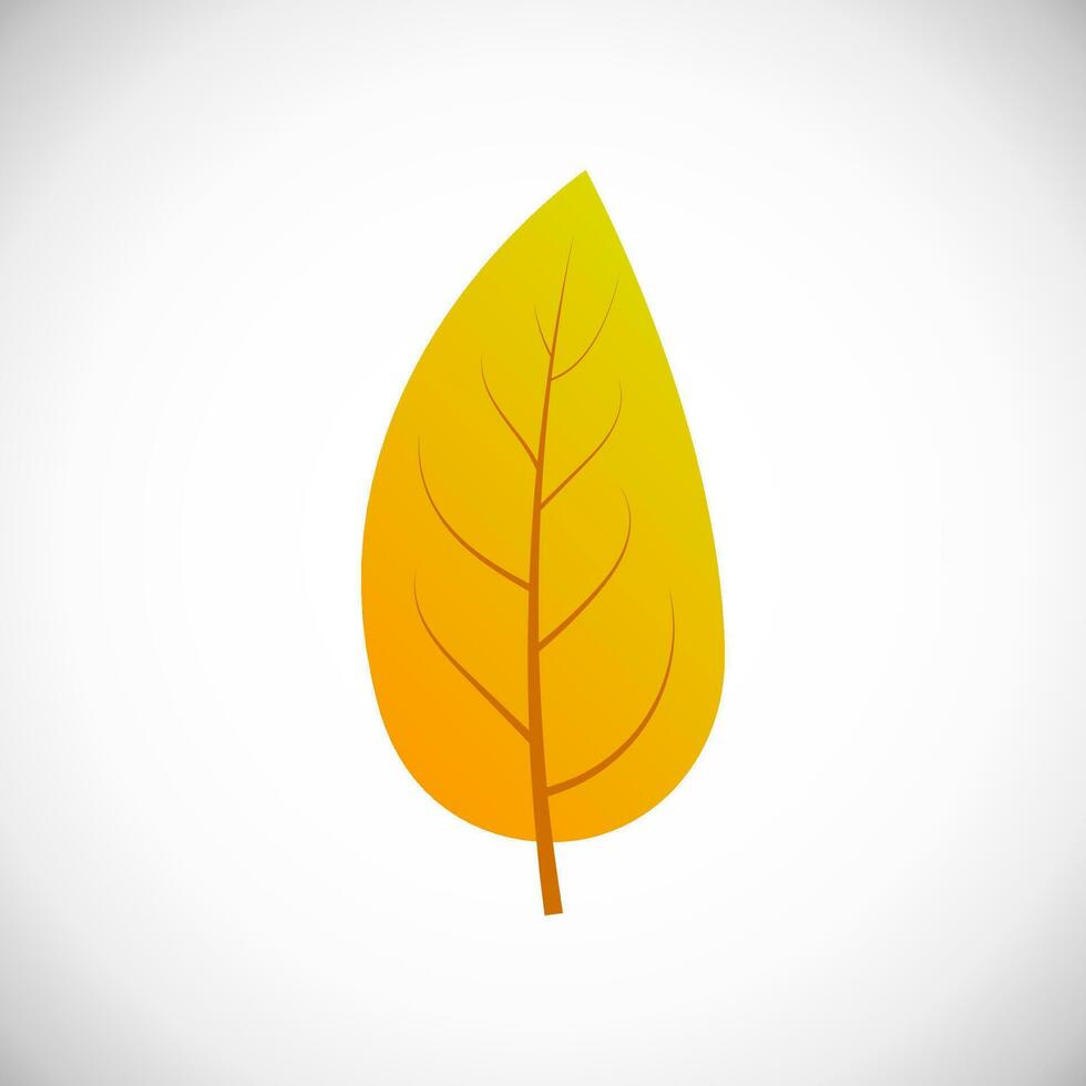 Jaune feuille. l'automne feuille de une arbre sur une blanc Contexte. vecteur illustration