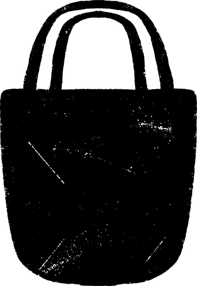 une noir et blanc illustration de une achats sac vecteur