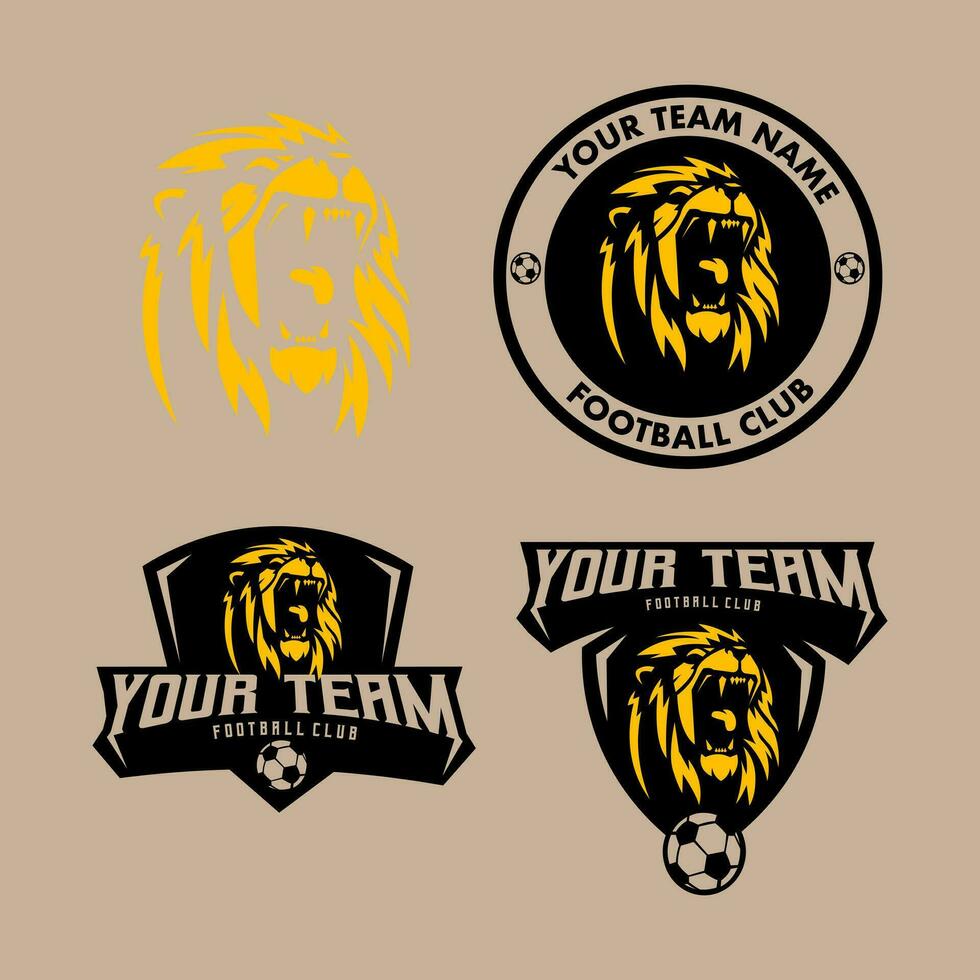 Lion Football équipe logo conception vecteur