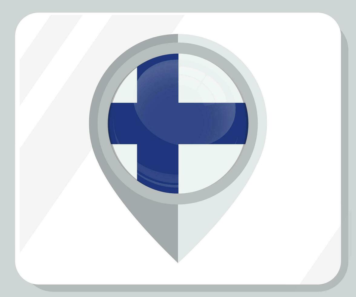 Finlande brillant épingle emplacement drapeau icône vecteur