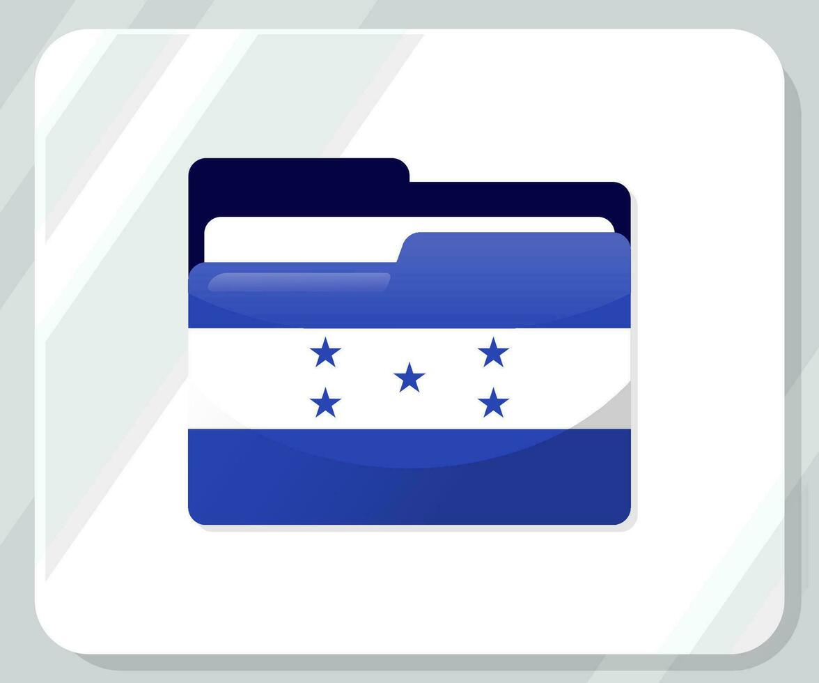 Honduras brillant dossier drapeau icône vecteur