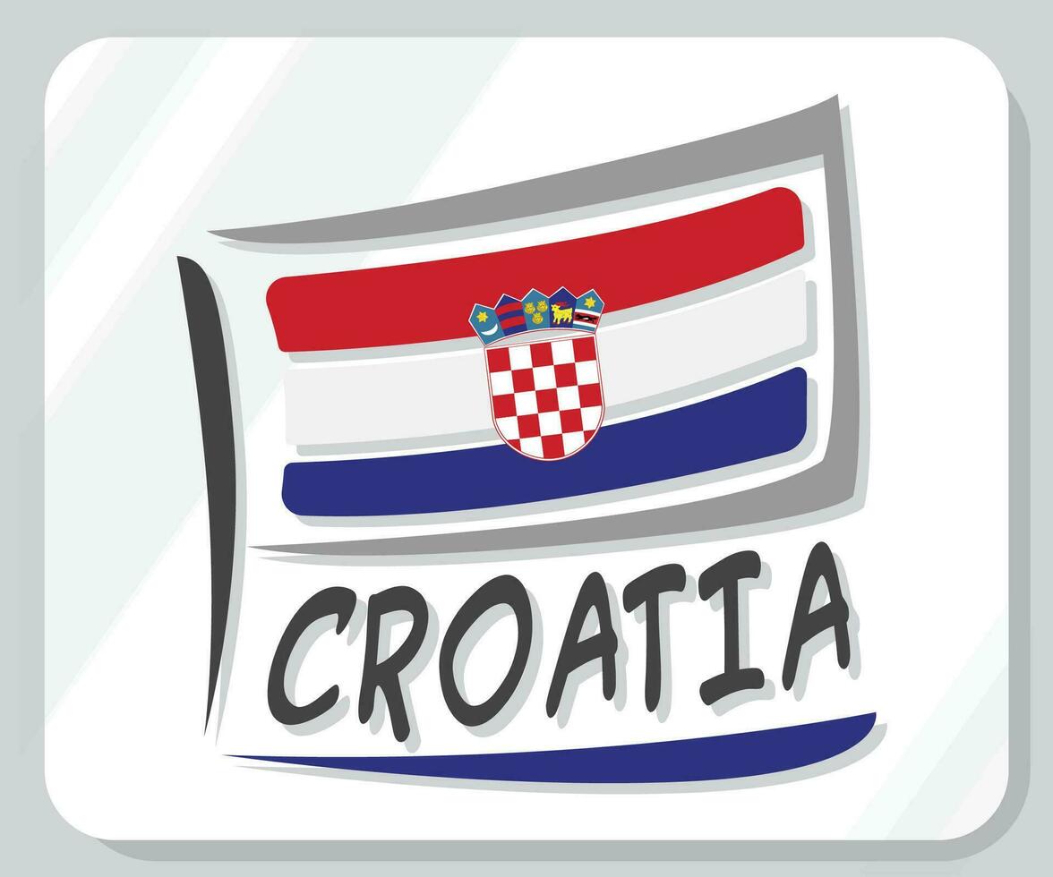 Croatie graphique fierté drapeau icône vecteur