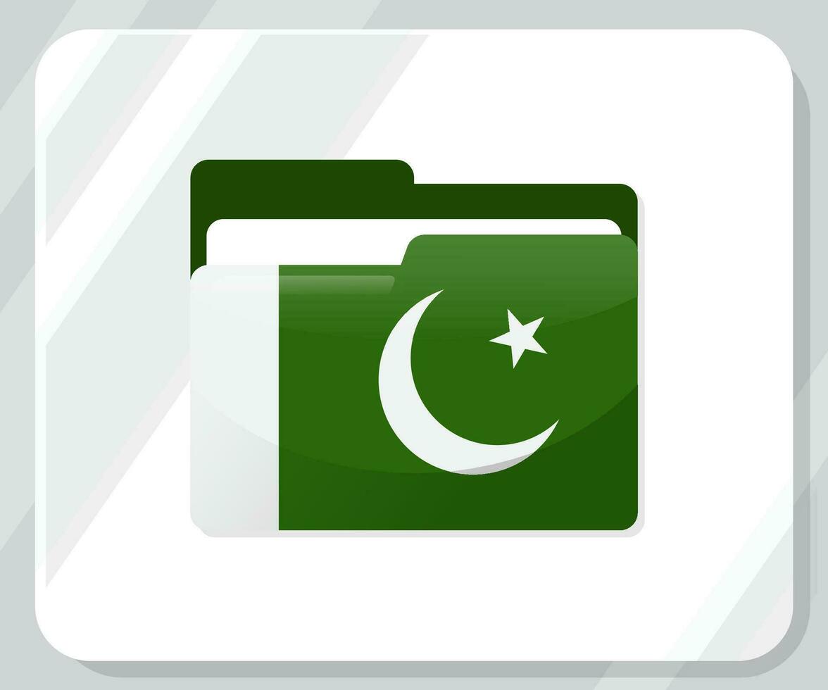 Pakistan brillant dossier drapeau icône vecteur