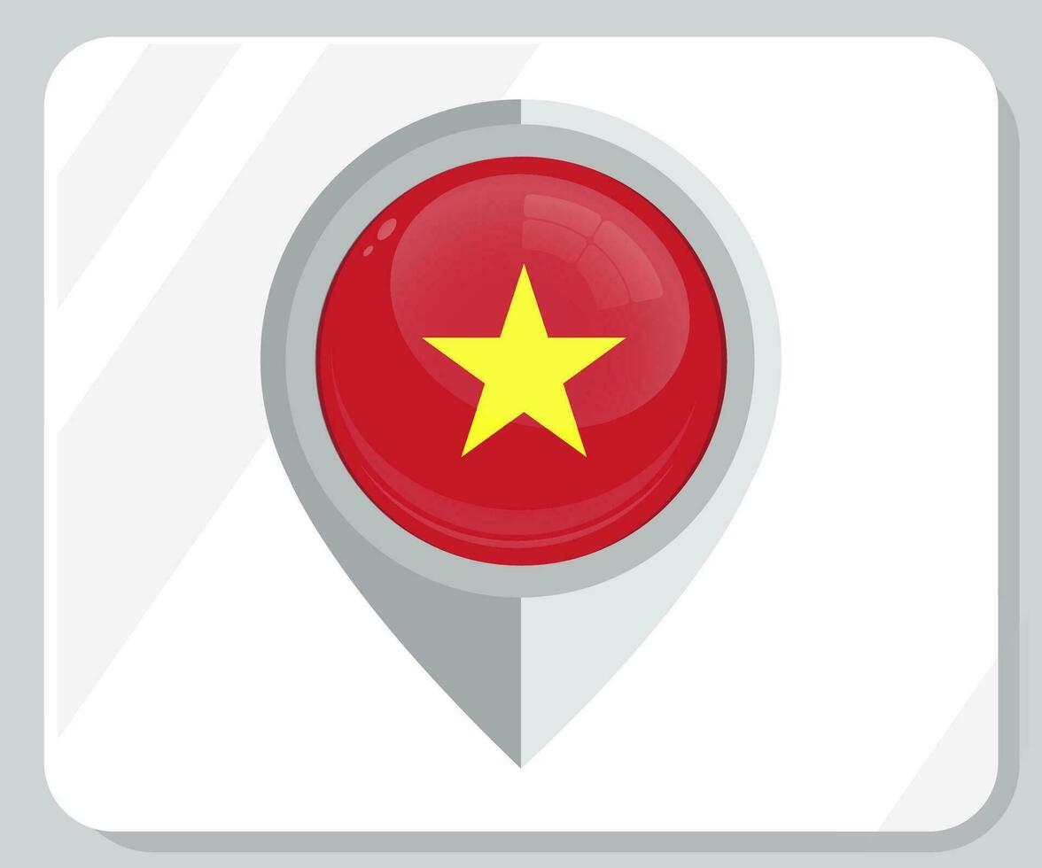 vietnam brillant épingle emplacement drapeau icône vecteur