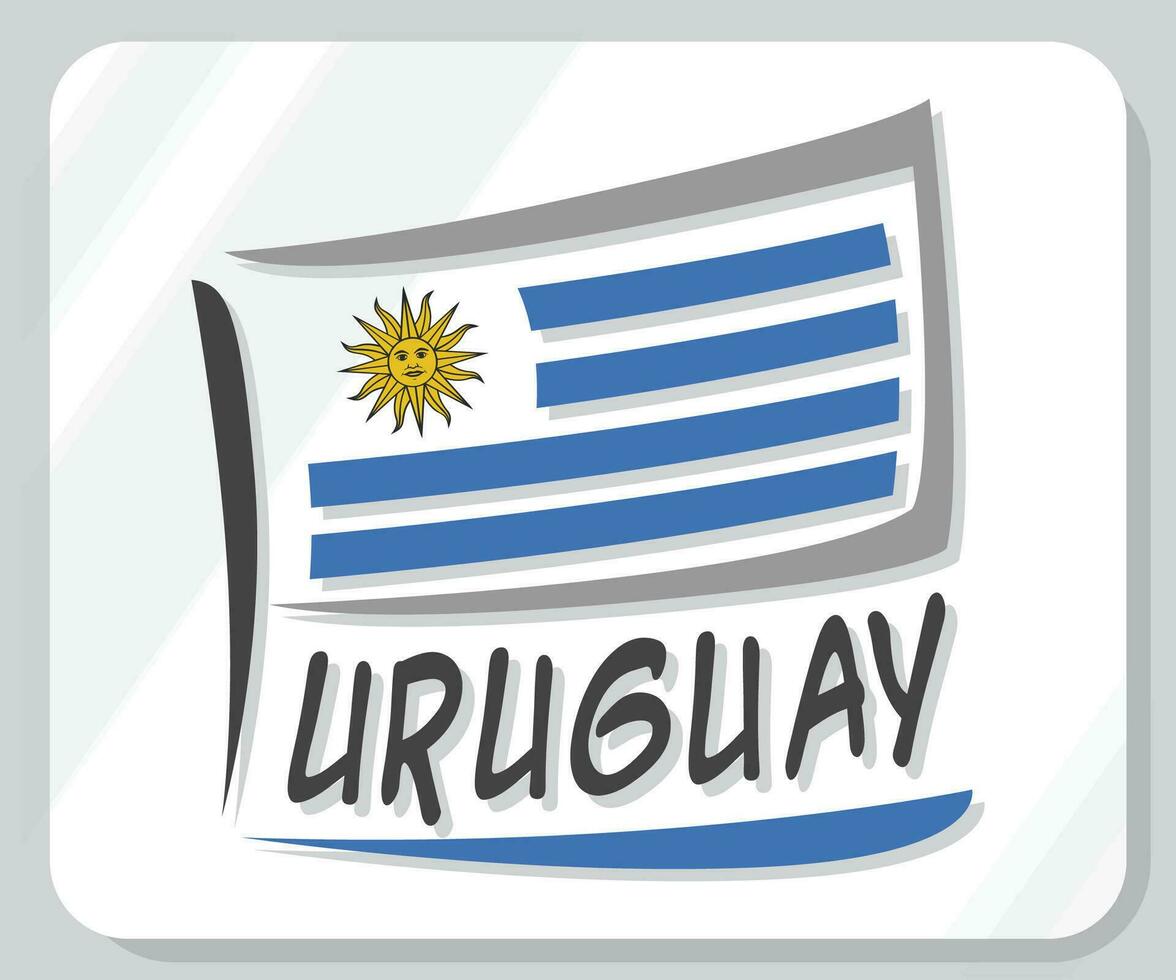 Uruguay graphique fierté drapeau icône vecteur