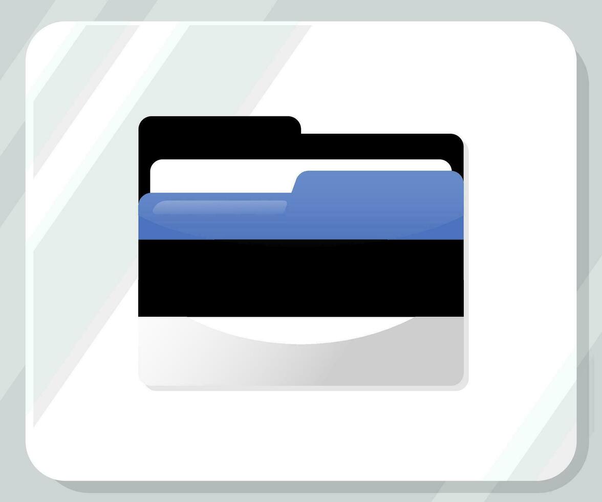 Estonie brillant dossier drapeau icône vecteur