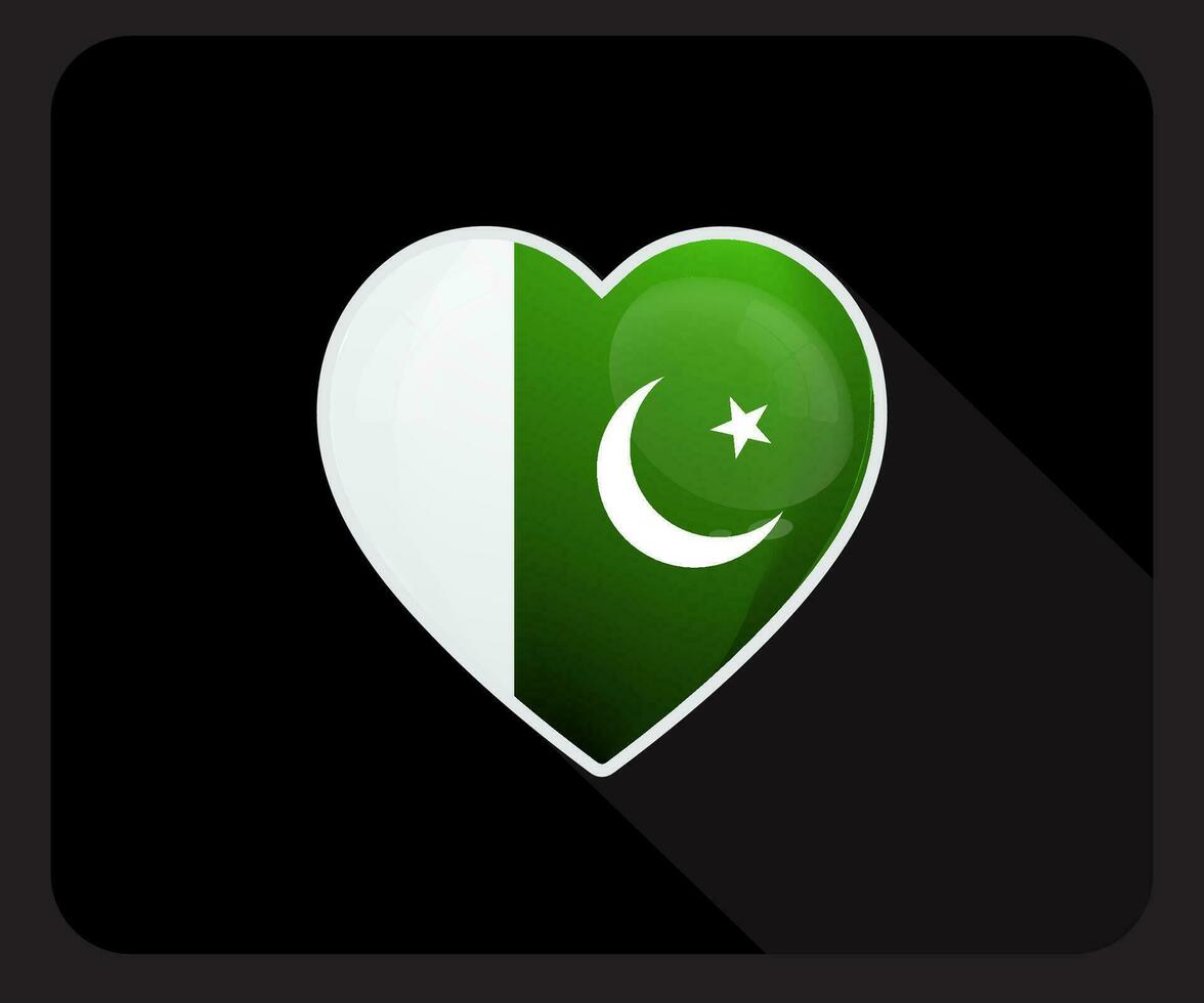 Pakistan l'amour fierté drapeau icône vecteur