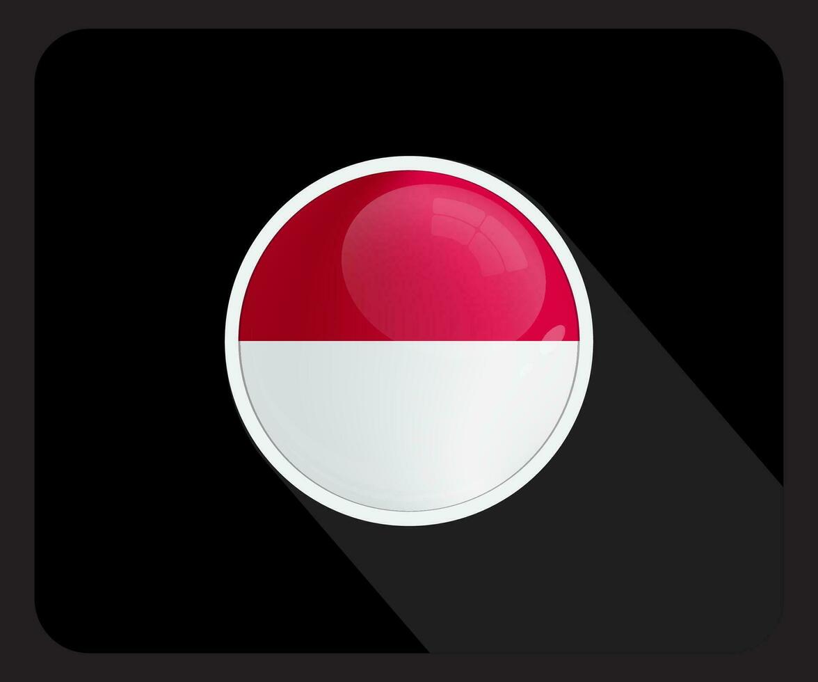 Indonésie brillant cercle drapeau icône vecteur