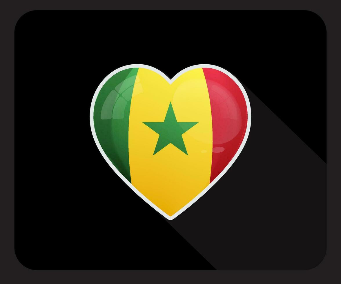 Sénégal l'amour fierté drapeau icône vecteur