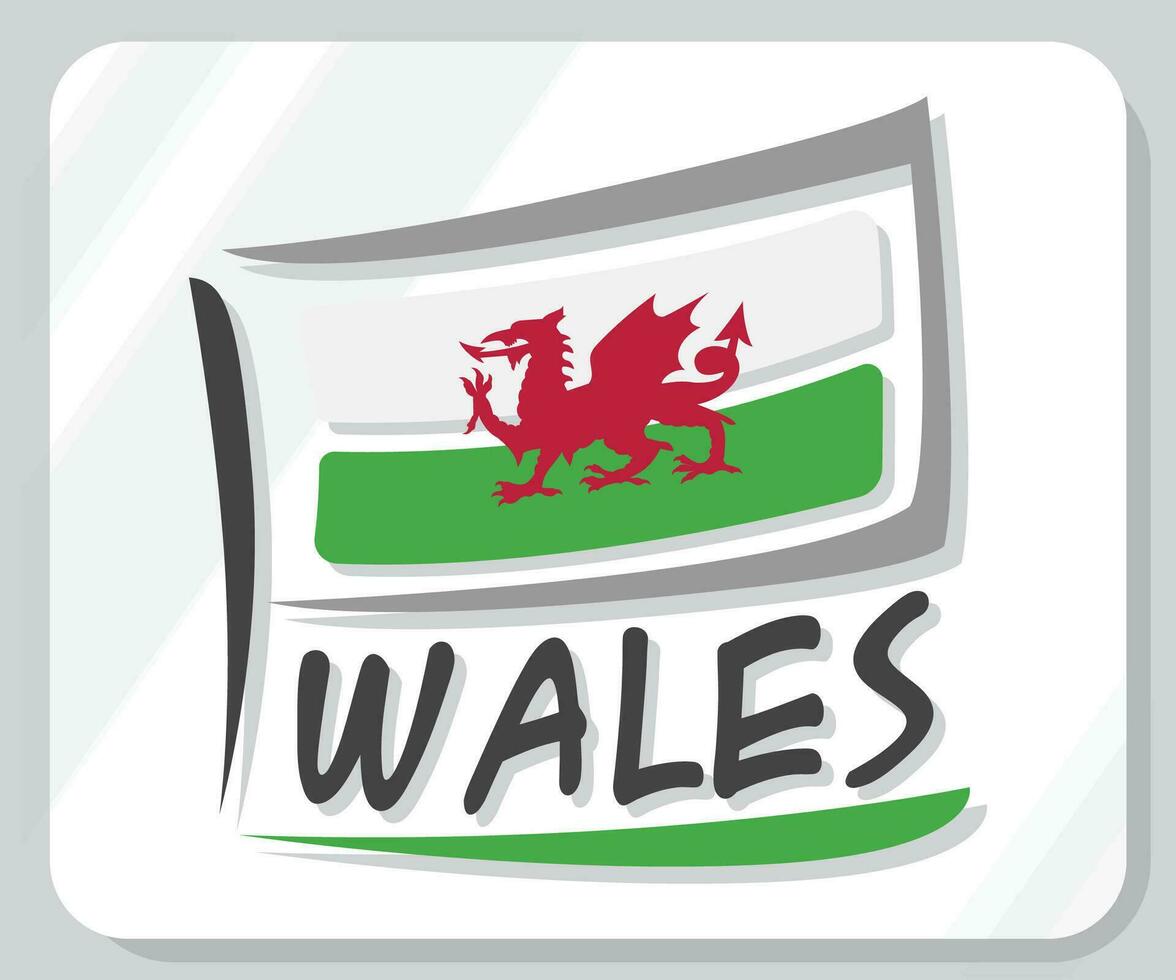 Pays de Galles graphique fierté drapeau icône vecteur