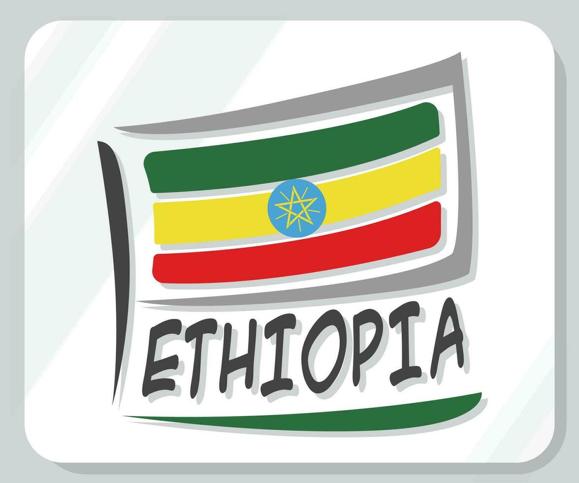 Ethiopie graphique fierté drapeau icône vecteur