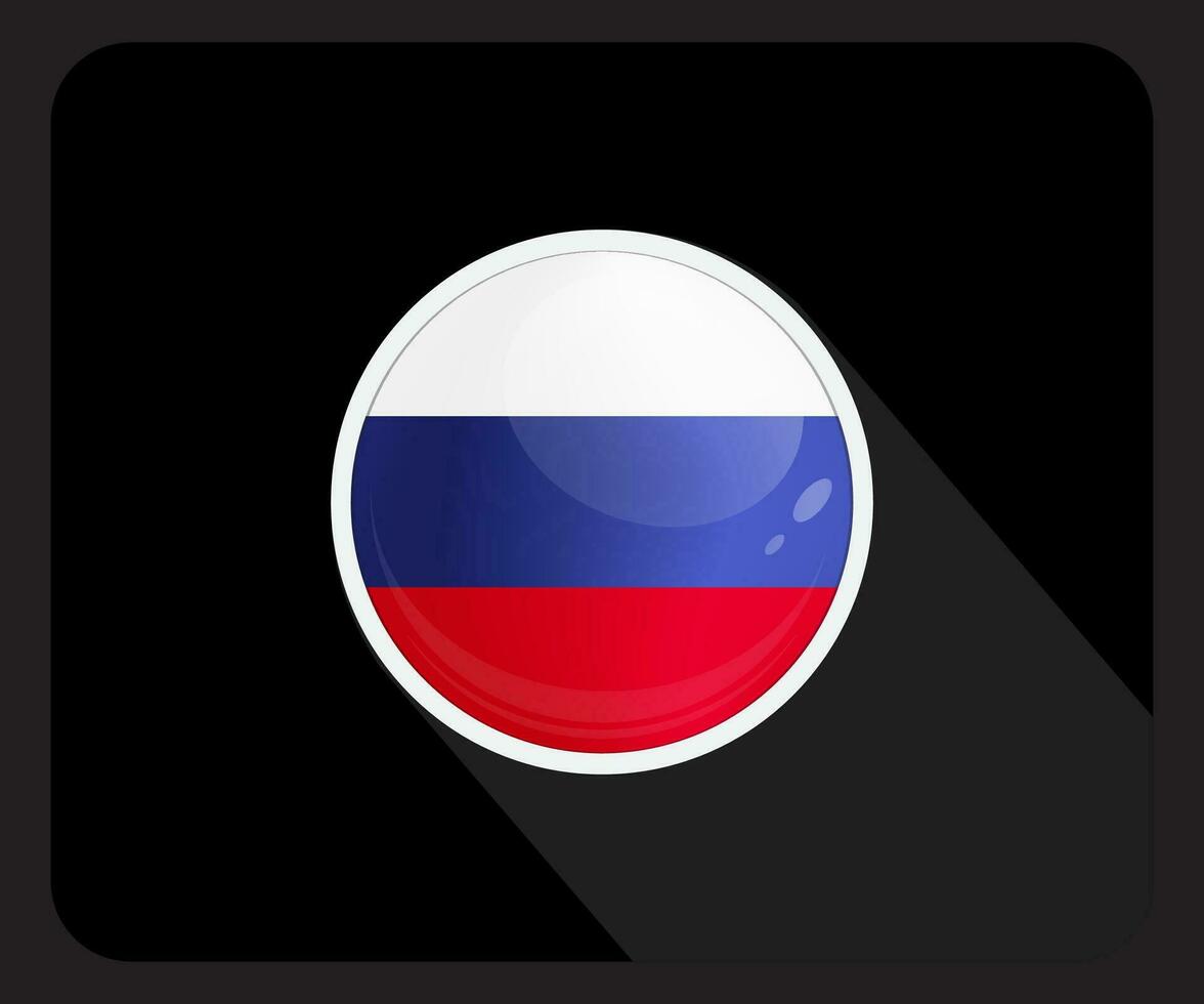 Russie brillant cercle drapeau icône vecteur