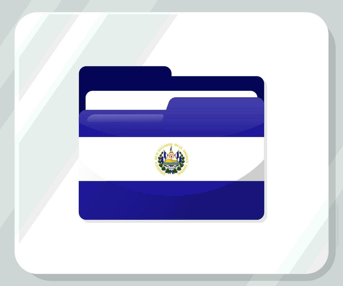 el Salvador brillant dossier drapeau icône vecteur