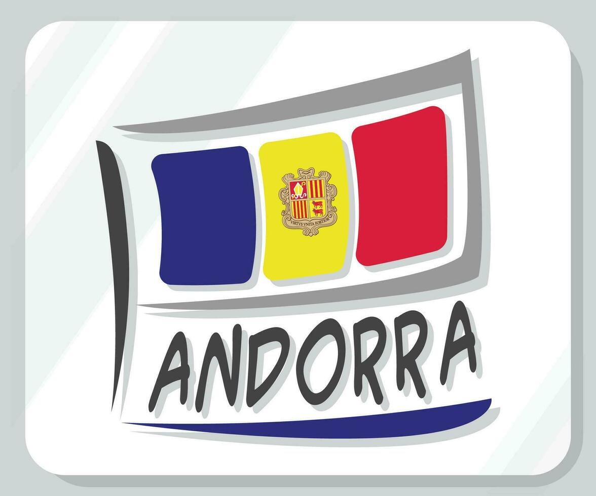 andorre graphique fierté drapeau icône vecteur