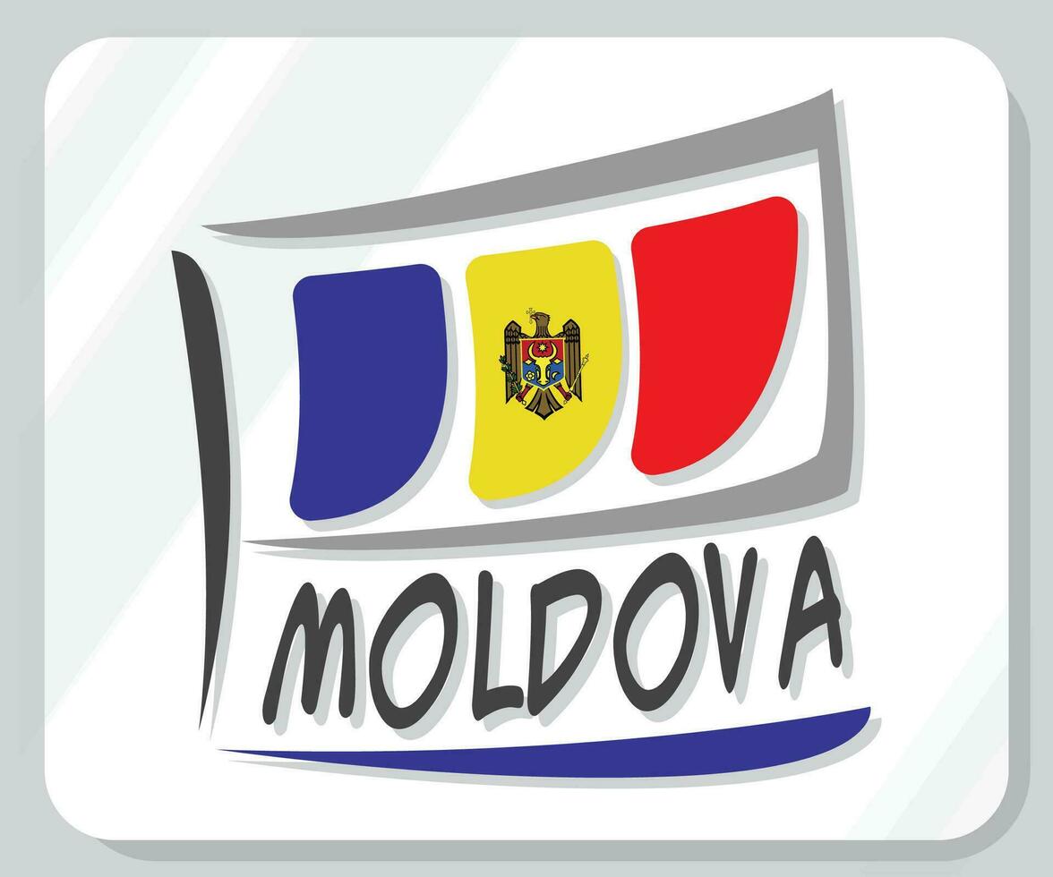 Moldavie graphique fierté drapeau icône vecteur