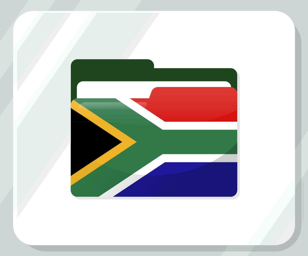 Sud Afrique brillant dossier drapeau icône vecteur