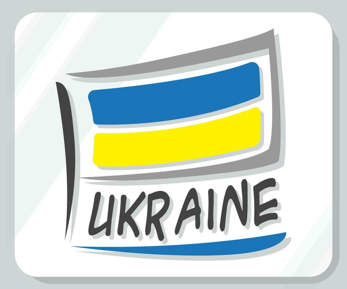 Ukraine graphique fierté drapeau icône vecteur